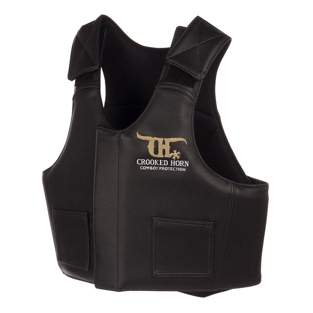 Crooked Horn Cowboy Protection Bull Rider Pleather Vest 3 Crooked Horn Cowboy Protection Bull Rider Pleather Vest
