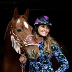Alternative view of Troxel Fallon Taylor Purple Geo Horse Riding Helmet